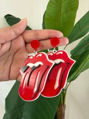 Red Tongue Statement Earrings - Women Jewelry Earrings